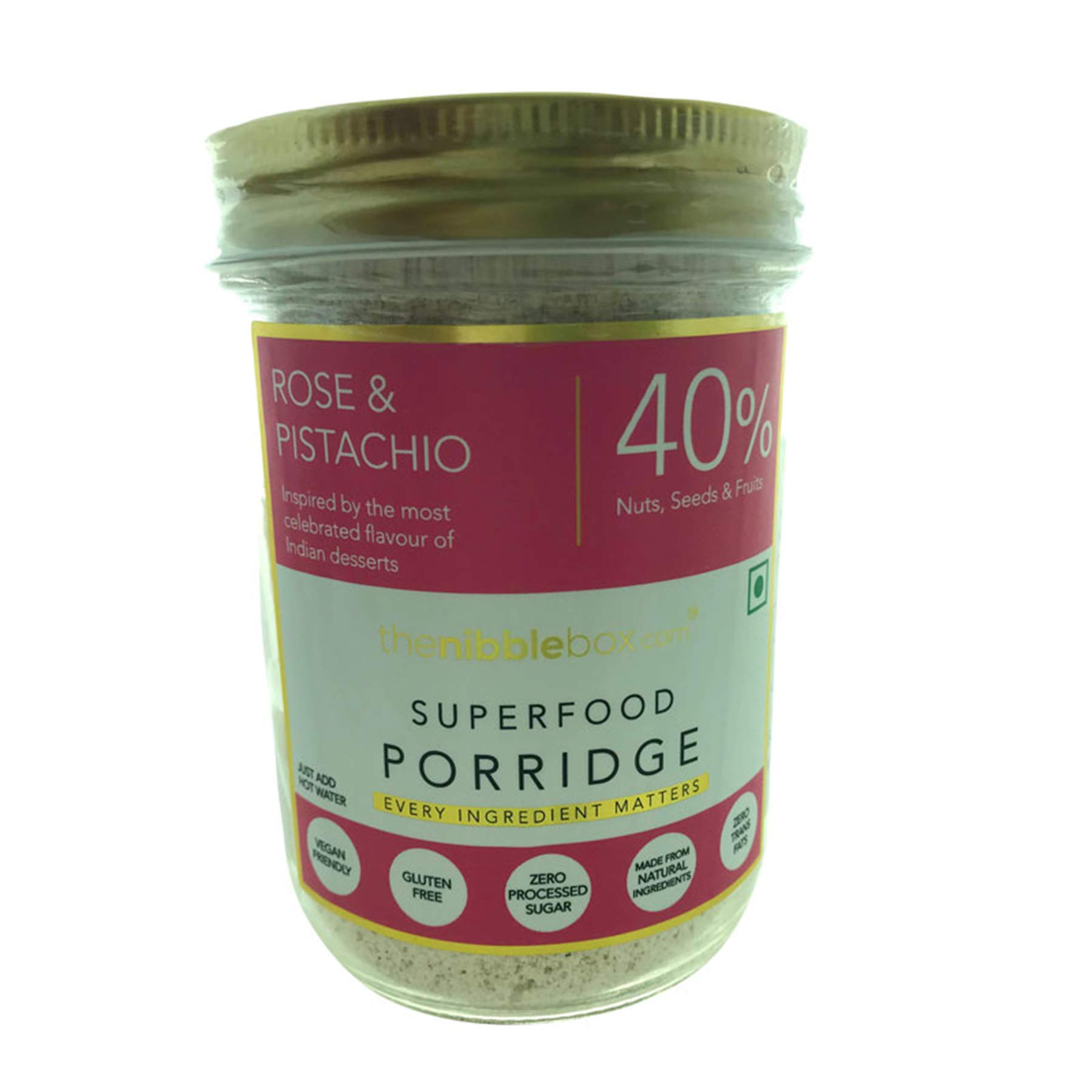 thenibblebox Rose & Pistachio Almond flour Superfood Porridge Instant Breakfast Mix, 200g Jar [40% dry fruits, gluten free, vegan friendly, no refined sugar, no wheat] 5.7g protein per serving (B07FBL6XCQ) Amazon Price History, Amazon Price Tracker