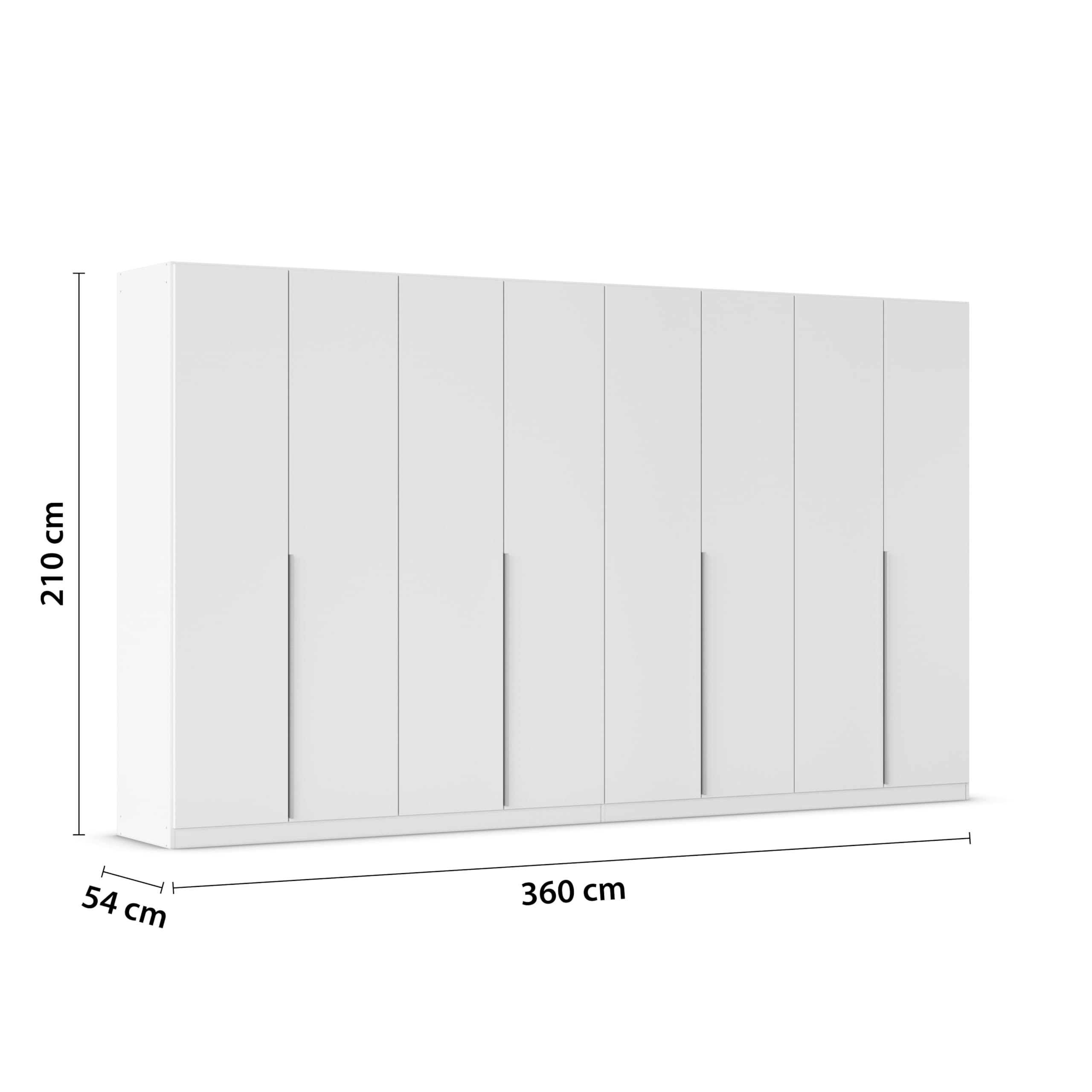 Rauch Möbel Alabama, Kleiderschrank für Schlafzimmer, Kinderzimmer, Wohnzimmer, Garderobe, Flur, 8-türig, mit Zubehör Premium, Farbe Weiß, Breite 360 cm