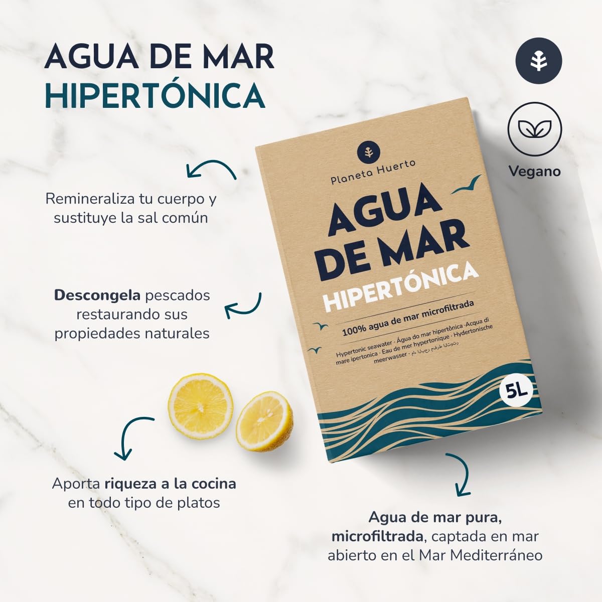 PIANETA ORTO | Acqua di Mare 20L Microfiltrata 100% pura proveniente dal Mar Mediterraneo - Acqua di mare per bere ipertonica Nutrienti essenziali intatti