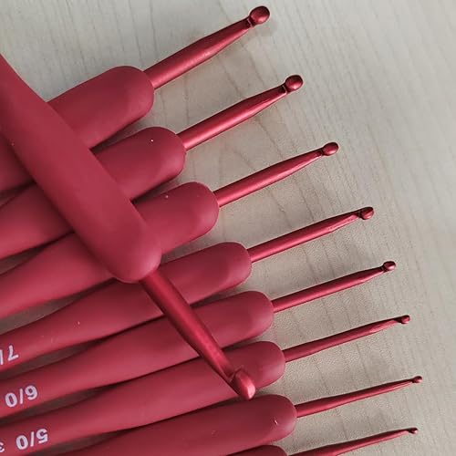 Miniatura 10 de 8 ganchos de ganchillo de 0.098-0.236 in, asas de color, cabeza de aluminio para principiantes y amantes experimentados del ganchillo, para guantes