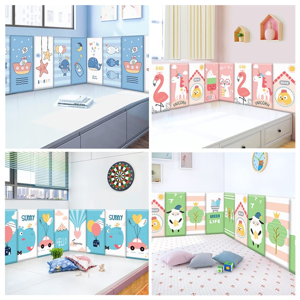 HUAHUA Stickers Muraux Autocollants Muraux 3D Auto-adhésifs Anti-Collision pour Chambre d'enfant, Emballage Souple, Panneau Mural PU Imperméable Et Facile À Nettoyer, 7 Pièces