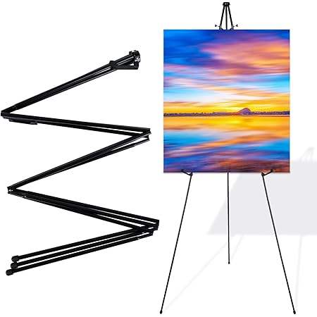 Cavalletto Pittura In Alluminio Treppiede | Supporto Per Esposizioni, Matrimoni E Poster Bianco - Foto 10