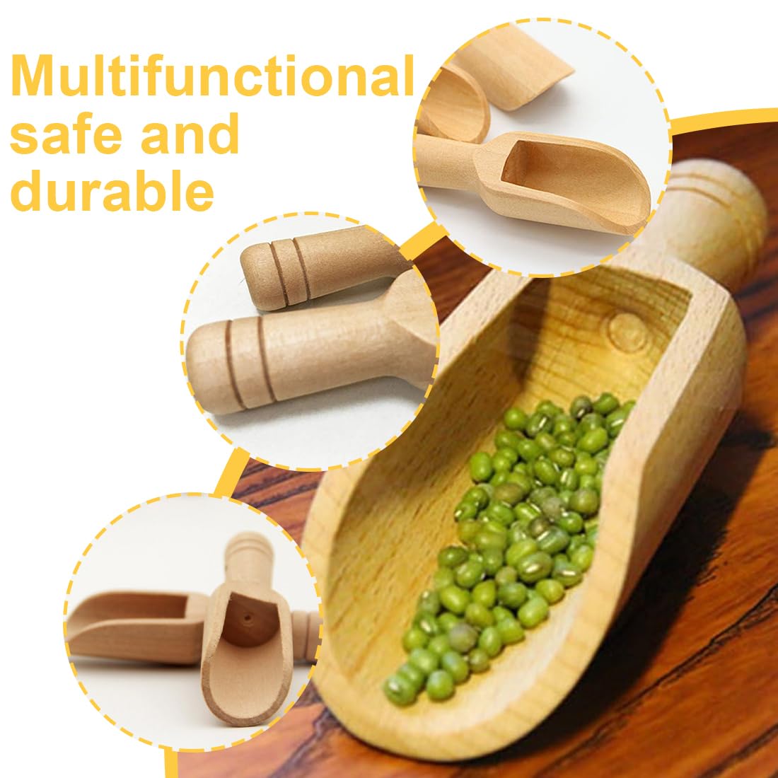 4 piezas Cucharas de Madera,Pequeñas para Vasos,Sal,Azúcar,Vidrio,Reutilizables Recoger Sal,Holzlöffel,Natürliches Holz,Vielseitige Verwendung,Dekorative,Partys,Haushalte,Geschenk