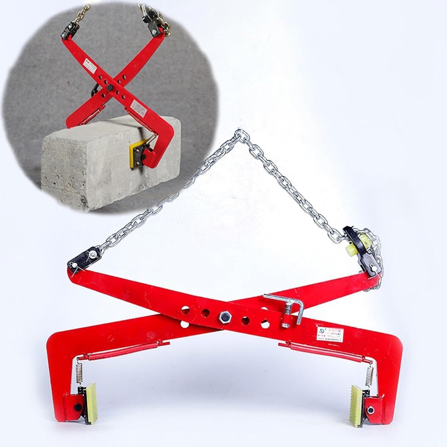 Heavy Duty Stone Lifting Clamps-Granite Grabber & Vertical Paver Lifter Tool with Rubber-Lined Grip, Scissor Lifter for Slabs, Curbs & Marble,A Color,X Small