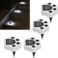 Vista 4 de plplaaoo Linterna solar, luces solares en forma de pata para exteriores, 4 piezas LED de iluminación de paisaje, luz enterrada, lámpara decorativa