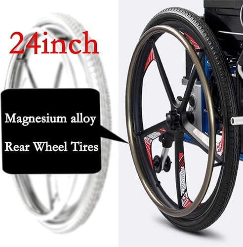 Miniatura 3 de Rueda trasera de silla de ruedas de 24 pulgadas, Piezas de repuesto de rueda sólida PU, Cubo de rueda de aleación de magnesio, Neumático de repuesto