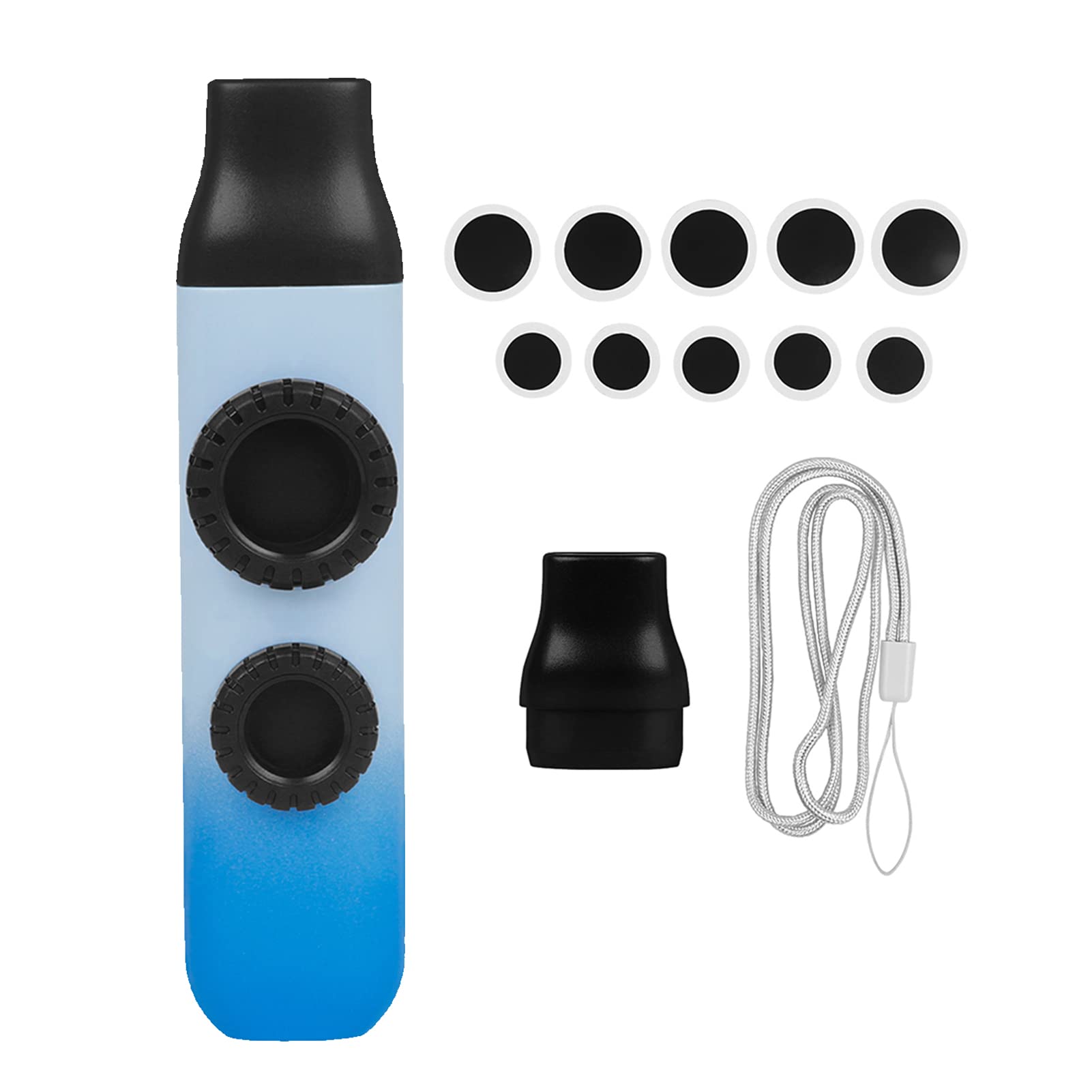 Kazu Flute Double Flute Hole Kazoo Dual Flute Holes Replaceable Blowing Nozzle 10pcs Membrane Musical Instrument Ukulele Guitar Partner Musical Instrument for Child Adult Beginner