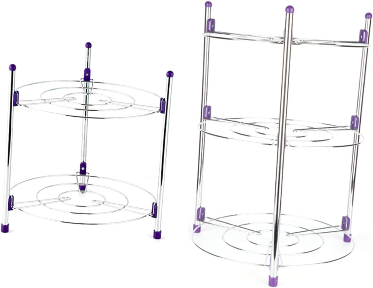 Multifunctional Kitchen Storage Rack Iron Multi-Layer Shelf for Easy Self Assembly Diameter Space-Saving Organizer for Pots Pans and Kitchen Utensils