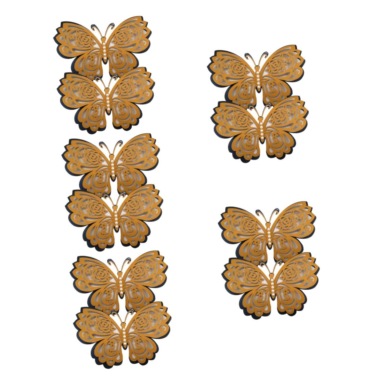 Stickers Muraux Décoratifs Autocollants Motif Quatre Couches avec Perles pour Fête et Mariage