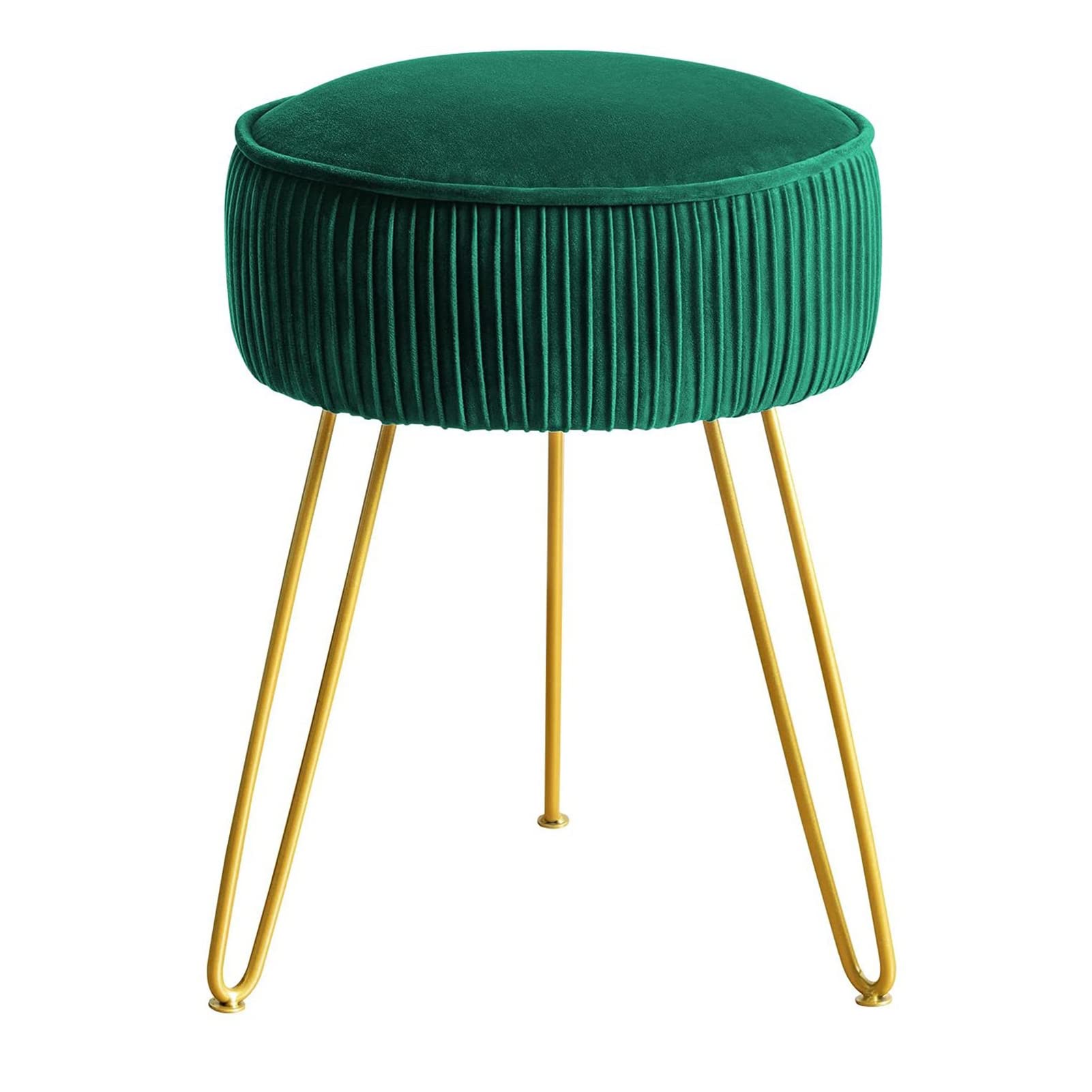 Repose-pieds rembourré en velours vert meuble salon et salle de maquillage