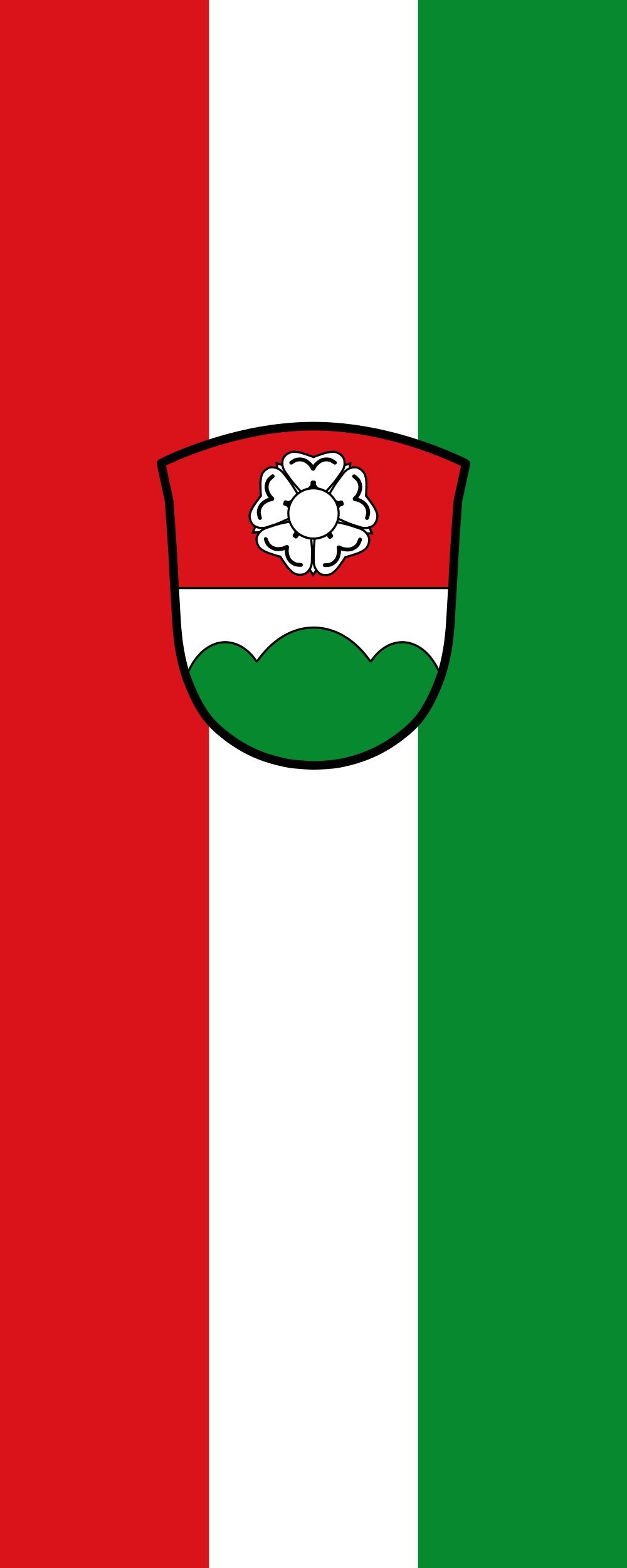 Pionowa flaga z wiązką wiszącą Berglern | flaga portretowa | 3,5 m² | 38 m2 | 300 x 120 cm | 100% wyprodukowano w Niemczech - trwała flaga zewnętrzna