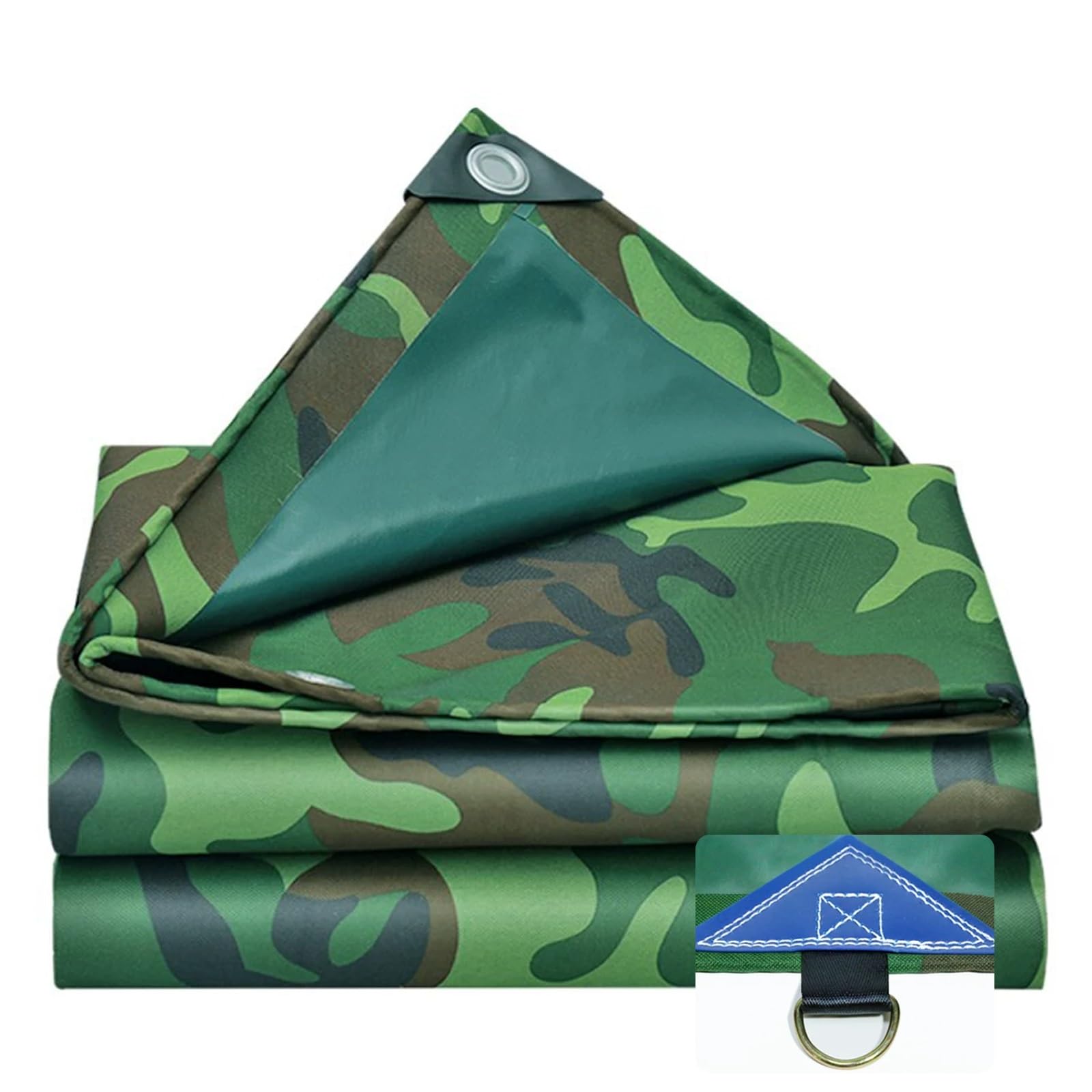 Ykeovcibi One Color Waterproof Canvas Tarpaulin, Heavy-Duty Outdoor Rain Tarp, Uv-Resistant, Tear-Resistant, Suitable For Cars, Roofs, Boats, Camping, Awnings,Firewood Piles(4X10m/13.1X32.8ft)