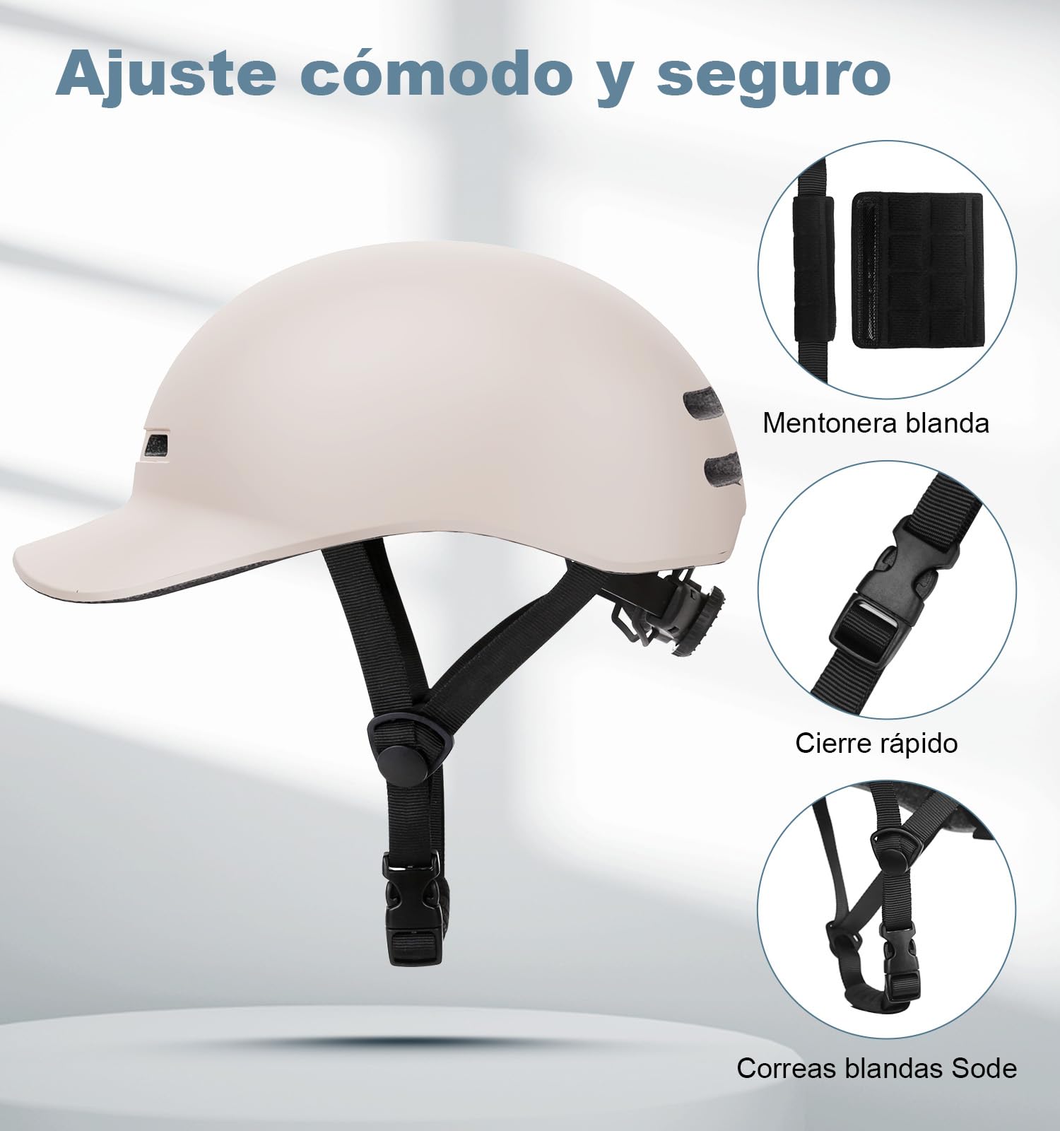 Shinmax Casco Bicicleta Adulto con Visera Casco Bici Urbano para Hombre y Mujer Casco Patinete Protección de la Seguridad Casco de Ciclismo Ciudad Scooter Carretera Montaña Ajustable Tamaño 57-62cm