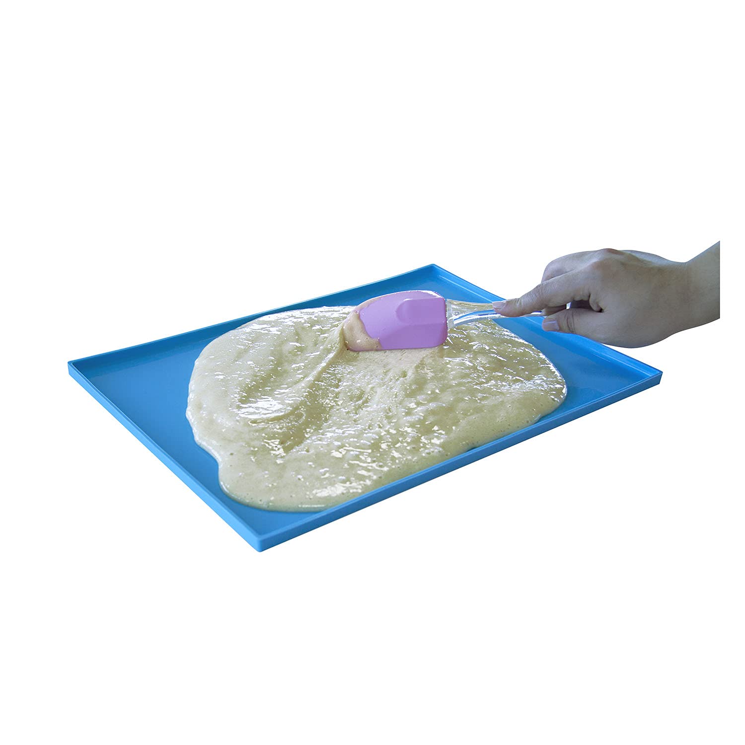 LILY COOK - KP5123 Plaque À Génoise Silicone Souple Anti-Adhérente - Conçu Pour Roulés Sucrés Ou Salés - Taille 27 x 37 cm - Couleurs Variées Rose Bleu Vert