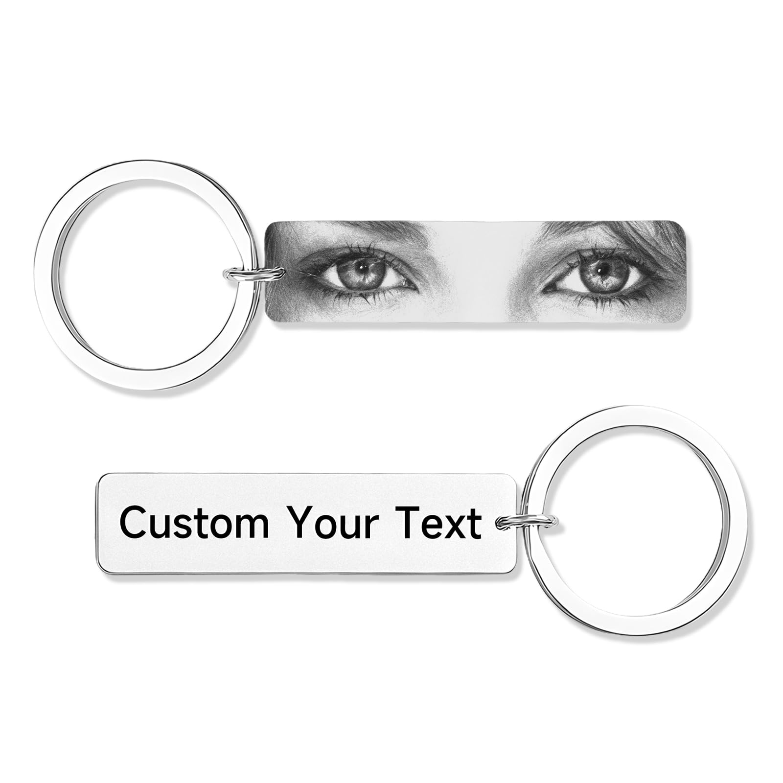 CDBUY Custom Keychain - Personalized Double-Sided Engraved Name or Text Keychains, Customized Gifts for Men Women