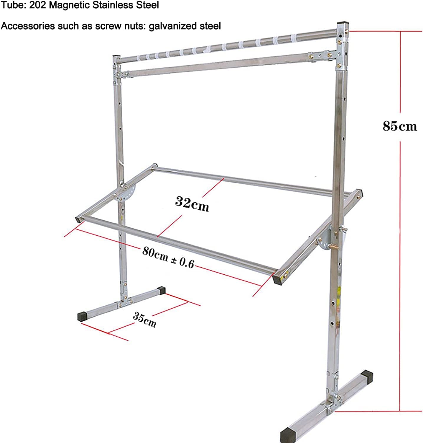 Soporte de punto de cruz ajustable de acero inoxidable para manualidades, costura, soporte de bordado, marco de suelo de costura de pie y soporte de mesa de regazo