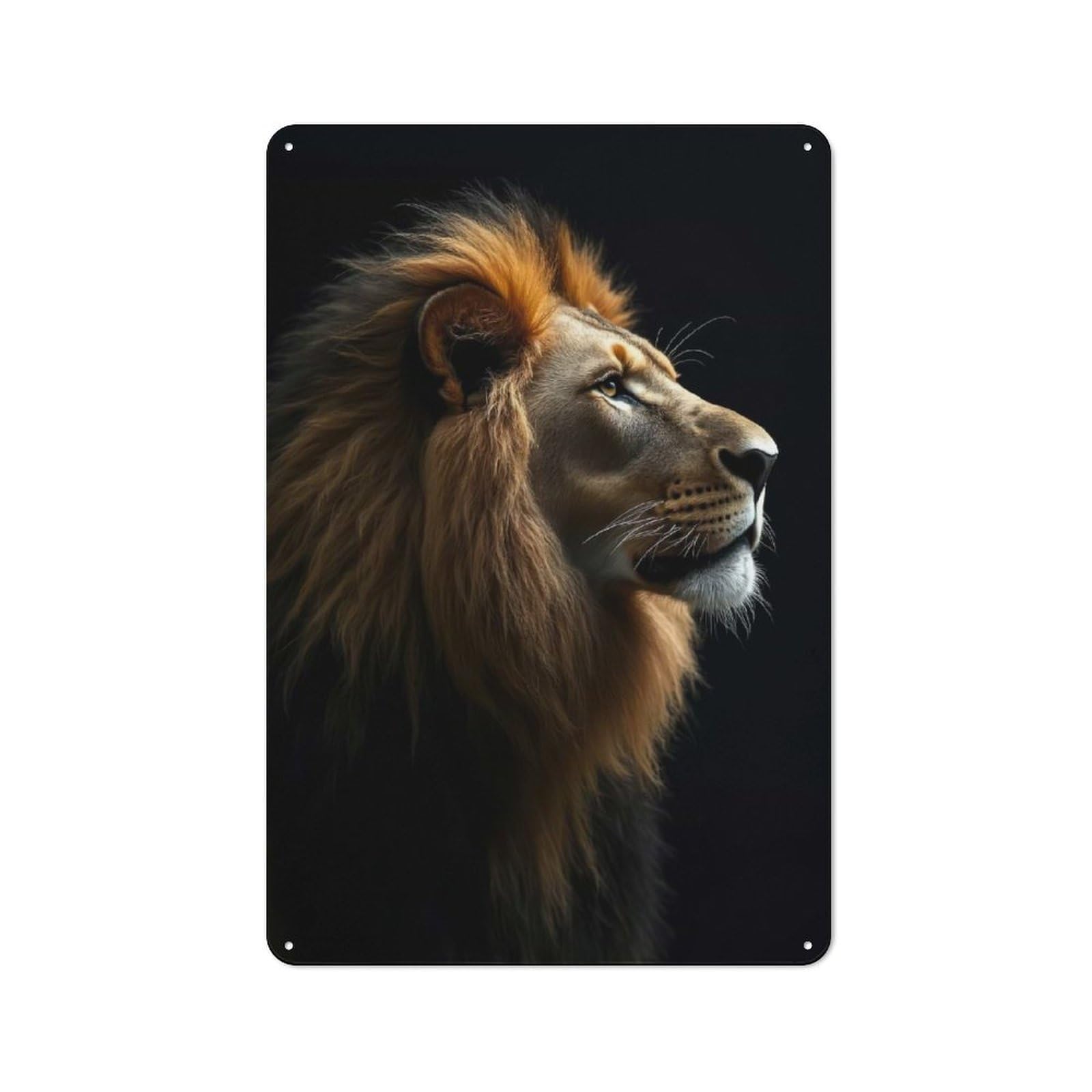 Junmoney Majestic Lion Portrait Vintage Tin Sign 30X20cm With For Living Room Or Hallway, For Living Room Decor Lovers