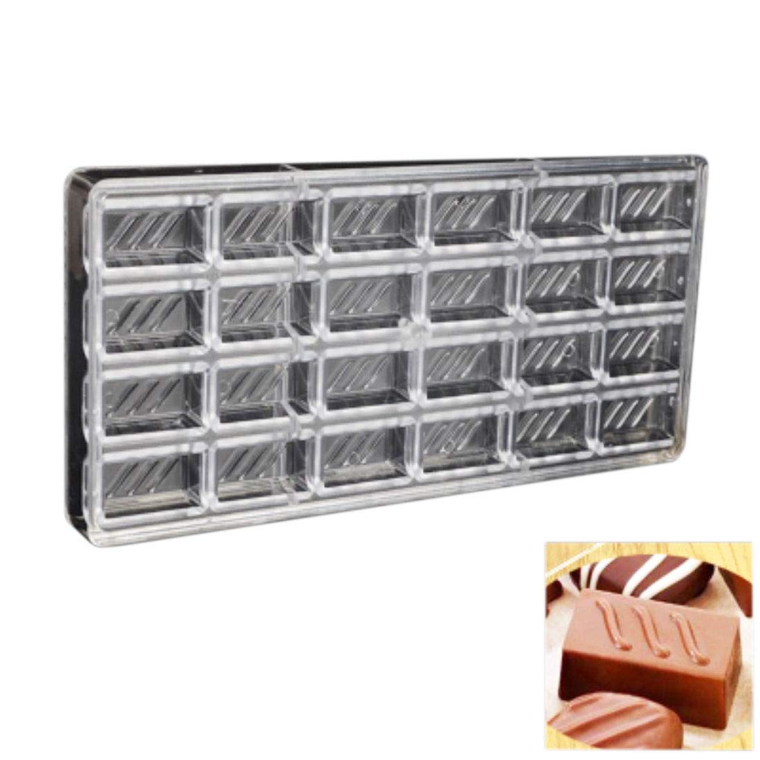 Polycarbonate Chocolate Mold DIY Handmade Chocolate Candy Mould Pastry Tools Bakeware Rectangle Pattern (19395)