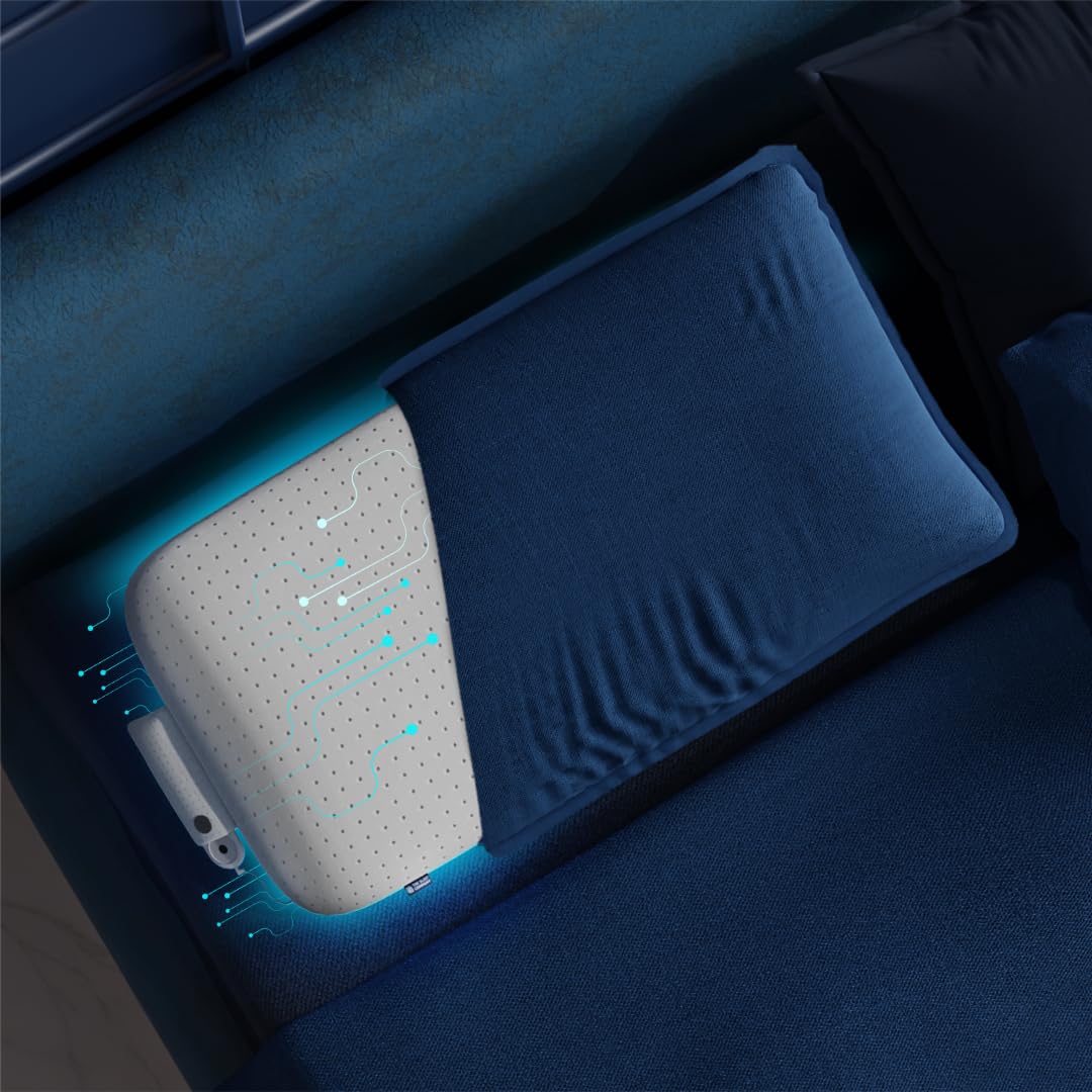 The Sleep Company Sensai Sleep Analyzer Pillow | Track Sleep Cycle, Heart Rate, Respiratory Rate, Body Movements | Contact-Free Sleep Tracking Technology | SmartGRID Technology| Zero Pressure Pillow