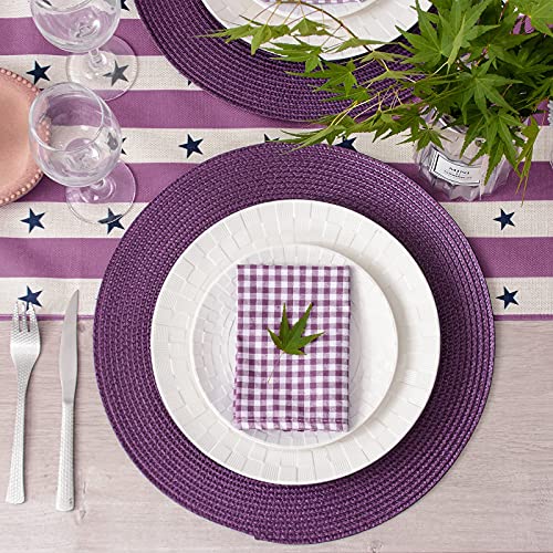 image for AHHFSMEI Round Braided Placemats 15 Inch Round Table Mats for Dining T