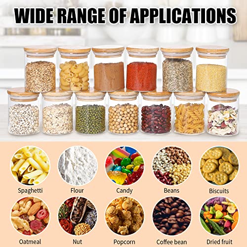 Acxcoo Glass Jars Set,Upgrade Spice Jars With Wood Airtight Lids And Kitchen 180 Spice Jar Labels Preprinted, 7.5Oz 30 Piece Small Food Storage Containers For Home Kitchen, Tea, Spice, Coffee(30) #TOP5