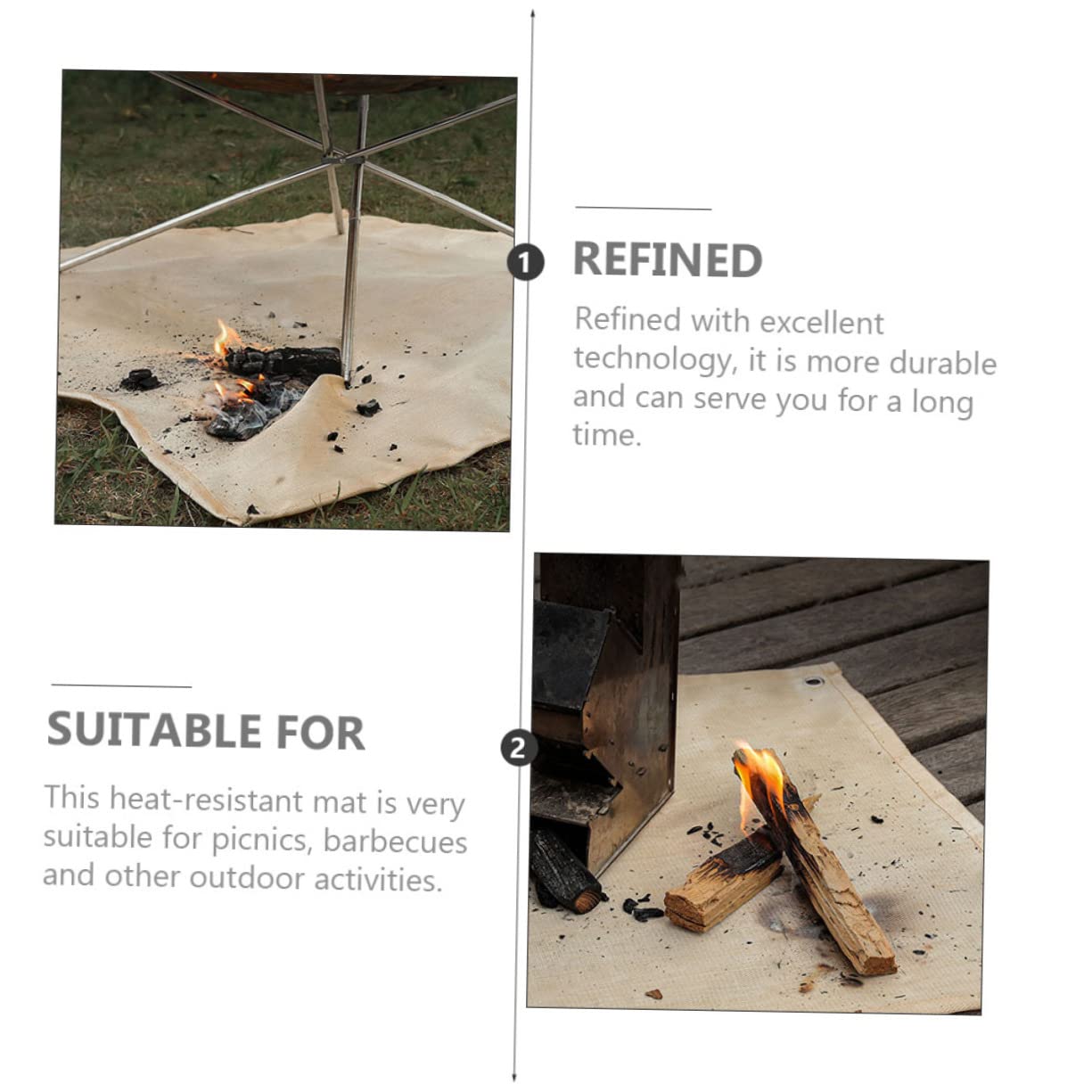 HANABASS Fireproof Blanket for Camping and Outdoor Use Mat Picnic Fire Safety Pad Essential Camping Supply for Fire Protection