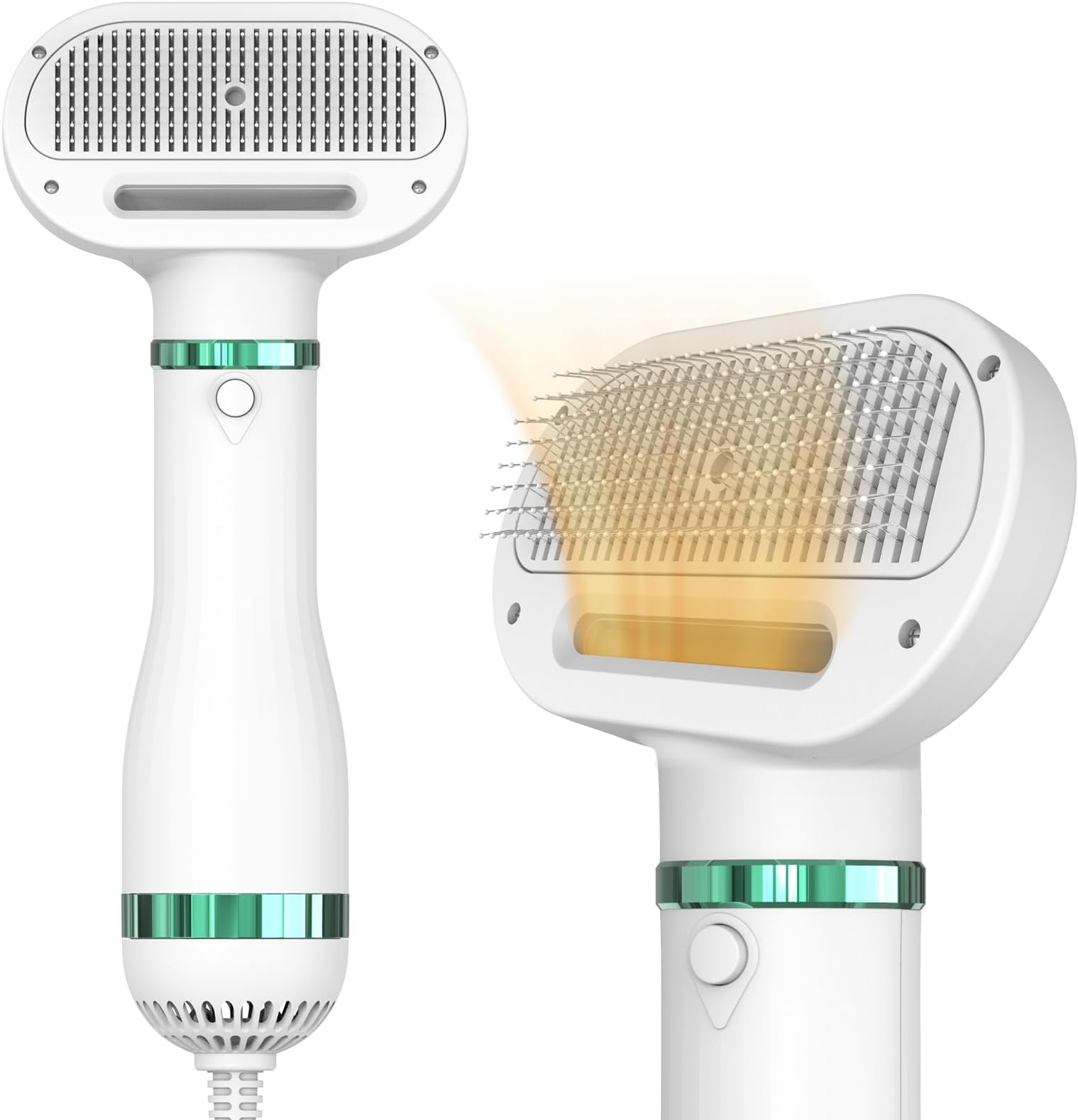 KUUBIA Pet Hair Dryer for Small and Medium-Sized Dogs and Cats | 2-in-1 Dog Hair Dryer with Self Cleaning Slicker Brush | Dog Blow Dryer | 300 Watts, Portable, Adjustable Temperature