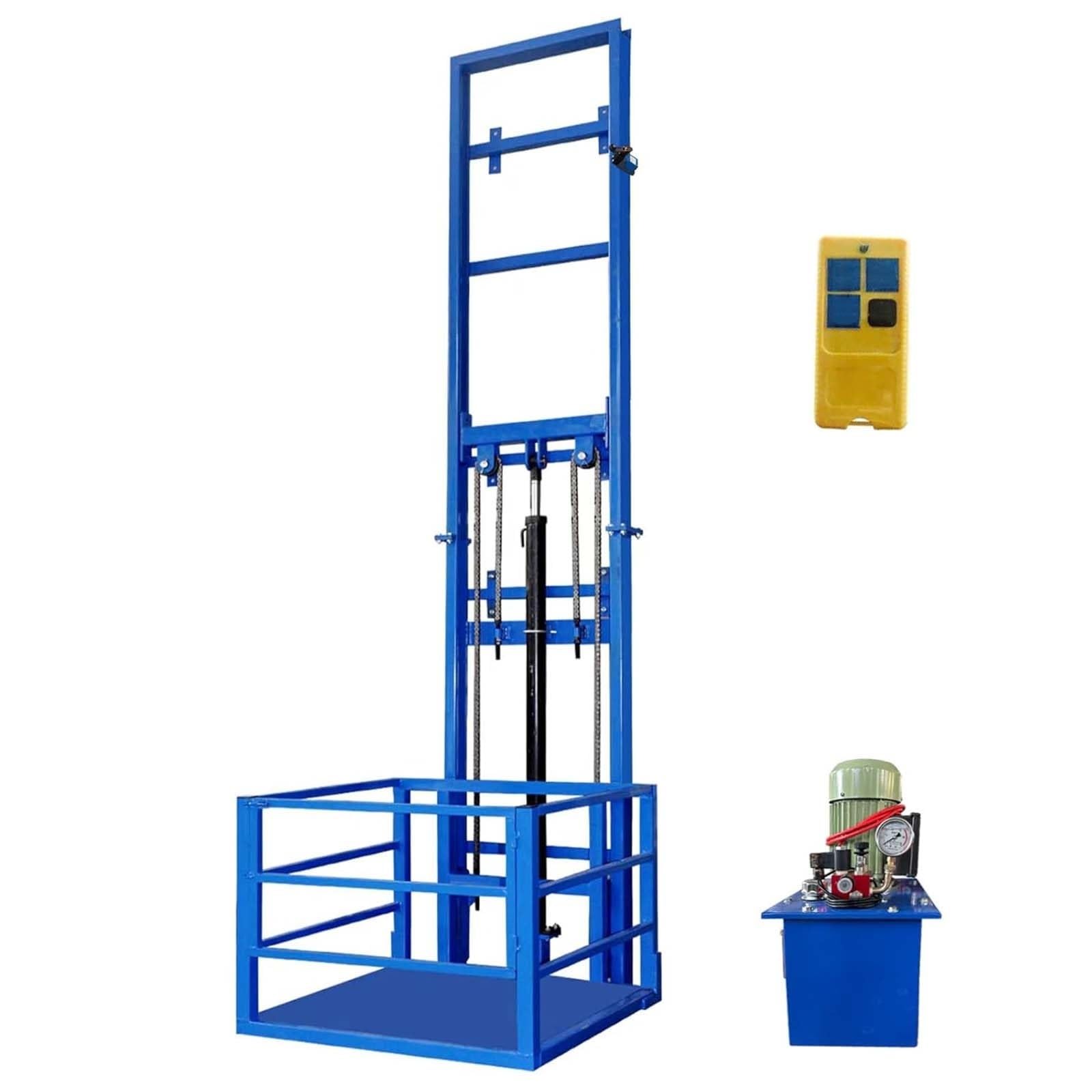 Hydraulischer Lastenheber, Vertikale Lastenhebebühne, Lager-Frachtaufzug mit Fernbedienung, Schwerlast-Laderlift für Fabrik und Logistik