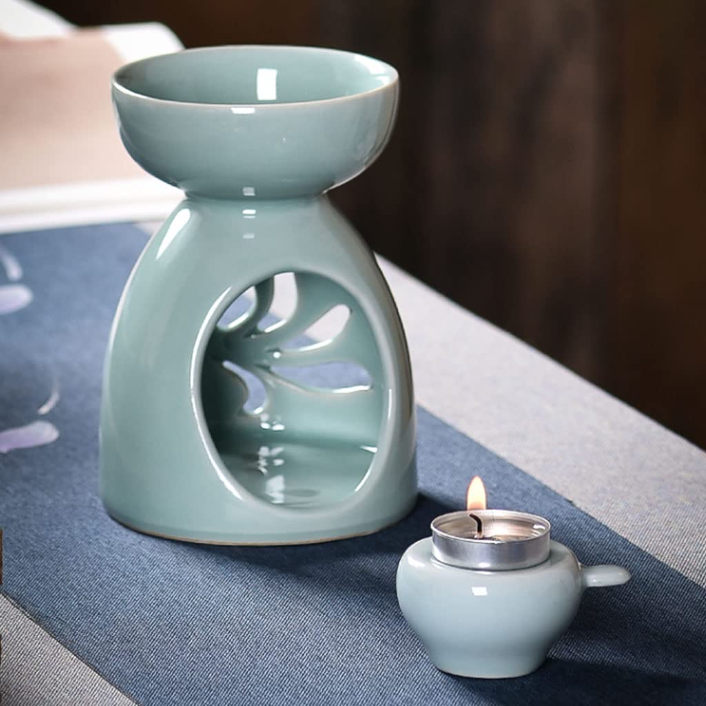JITEM Kerzenwärmer Lampe Aromatherapielampe ätherisches Öl Herd Keramikkerze Zuhause Innen Schlafzimmer kreative Weihrauch Keramik Hohle Dekoration groß Dekorative Duftlampe