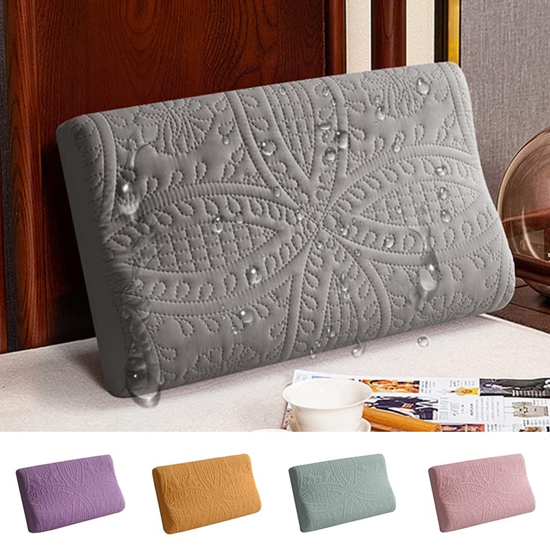 Funda de Almohada de algodón, Funda de Almohada ortopédica de látex para Cama de Espuma viscoelástica, Funda de Almohada para Dormir de 50x30cm/60x40cm, Funda de Almohada Protectora