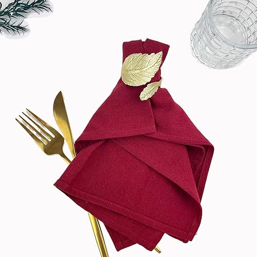 Miniatura 1 de Juego de 8 servilletas de algodón de 17 x 17 pulgadas, lavables, 100% lino de algodón, para eventos familiares, fiestas, bodas, decoración color