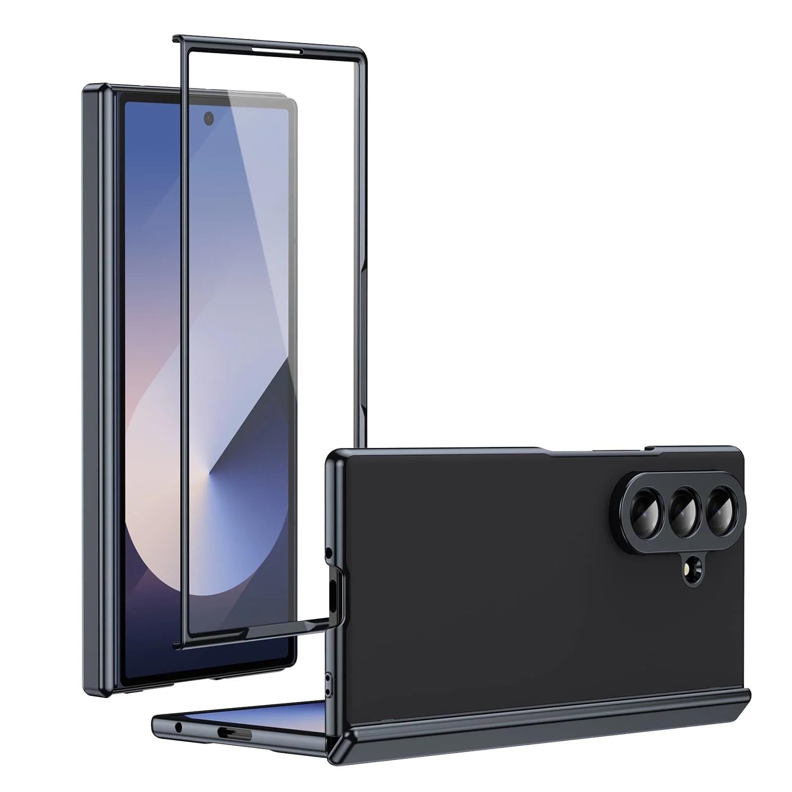 Back Cover for Samsung Galaxy Z Fold 8 Case, Front & Back Frosted Case Cover with Tempered Glass & Hinge Protection (Black, Samsung Galaxy Z Fold 8 Wide) — Amazon image 13