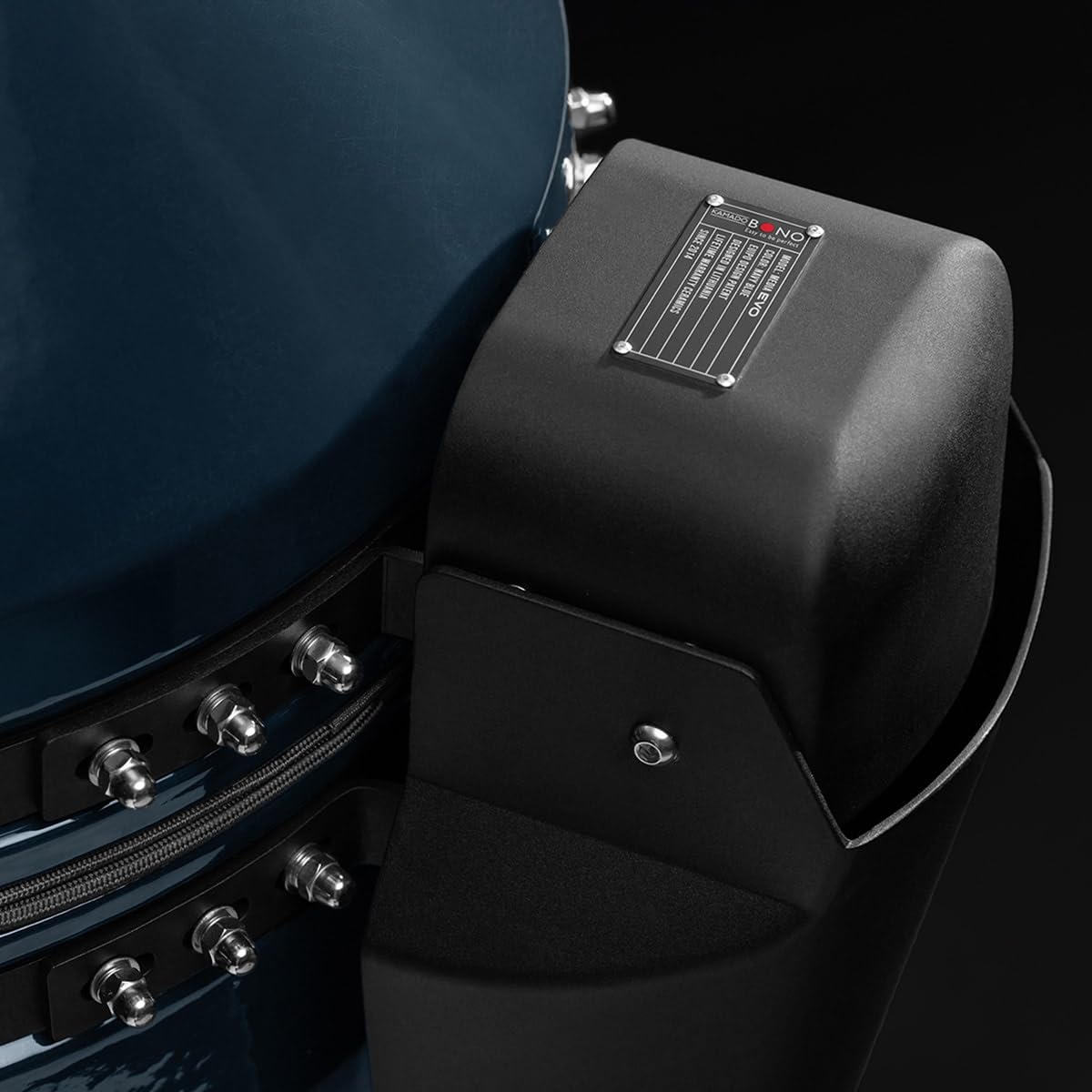 Kamado Bono EVO Media 56 cm Grill Ceramiczny Navy Blue – Duży Grill Węglowy Kamado z Systemem GrillMax 3 Poziomy, Deflektorami, Stołem Bocznym i Pokrowcem