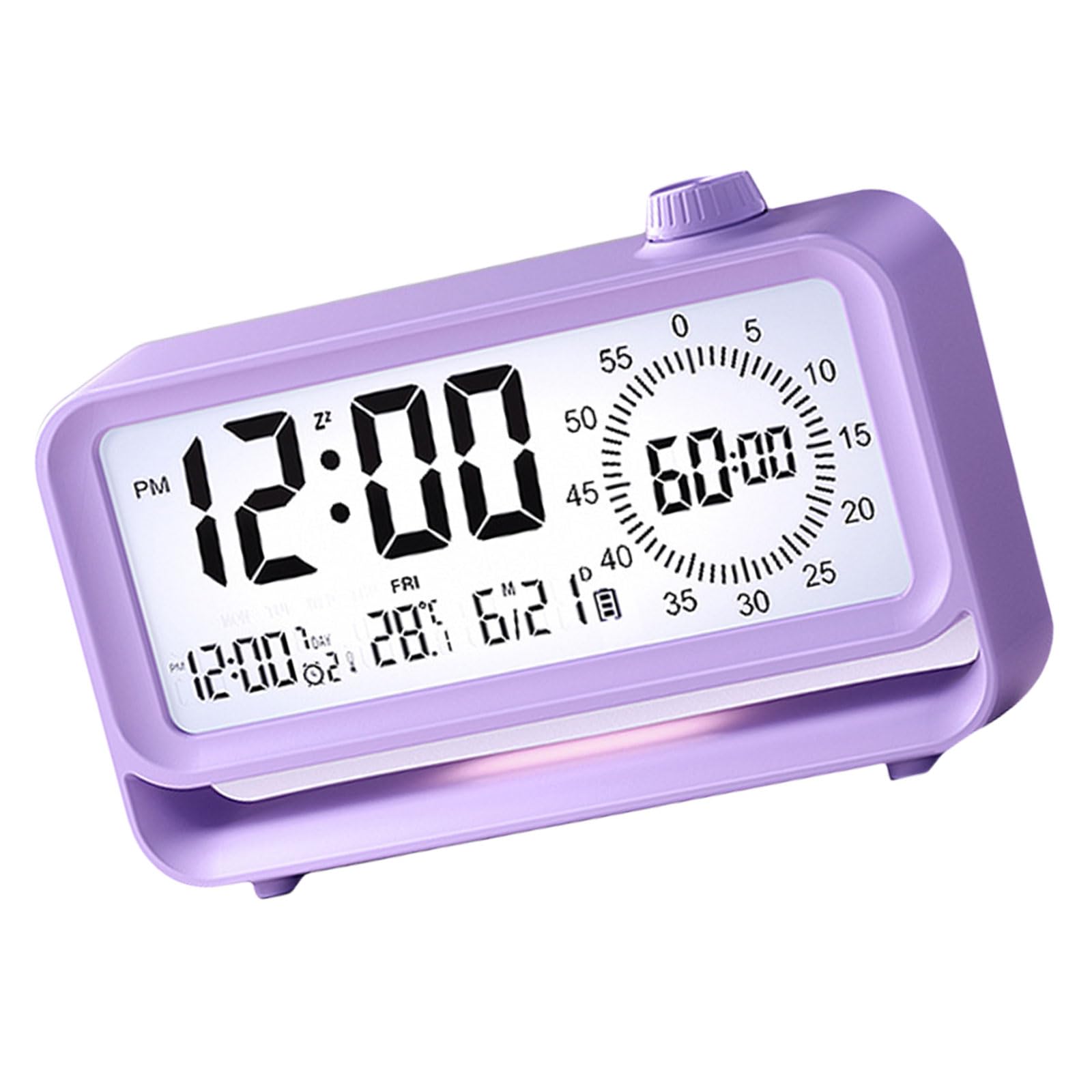 Tsophreniq Visual Countdown Timers and Alarm Clock for Kids Rechargeable with LCD Temperature Display Night Light High Volumes Bedroom Desk Clock