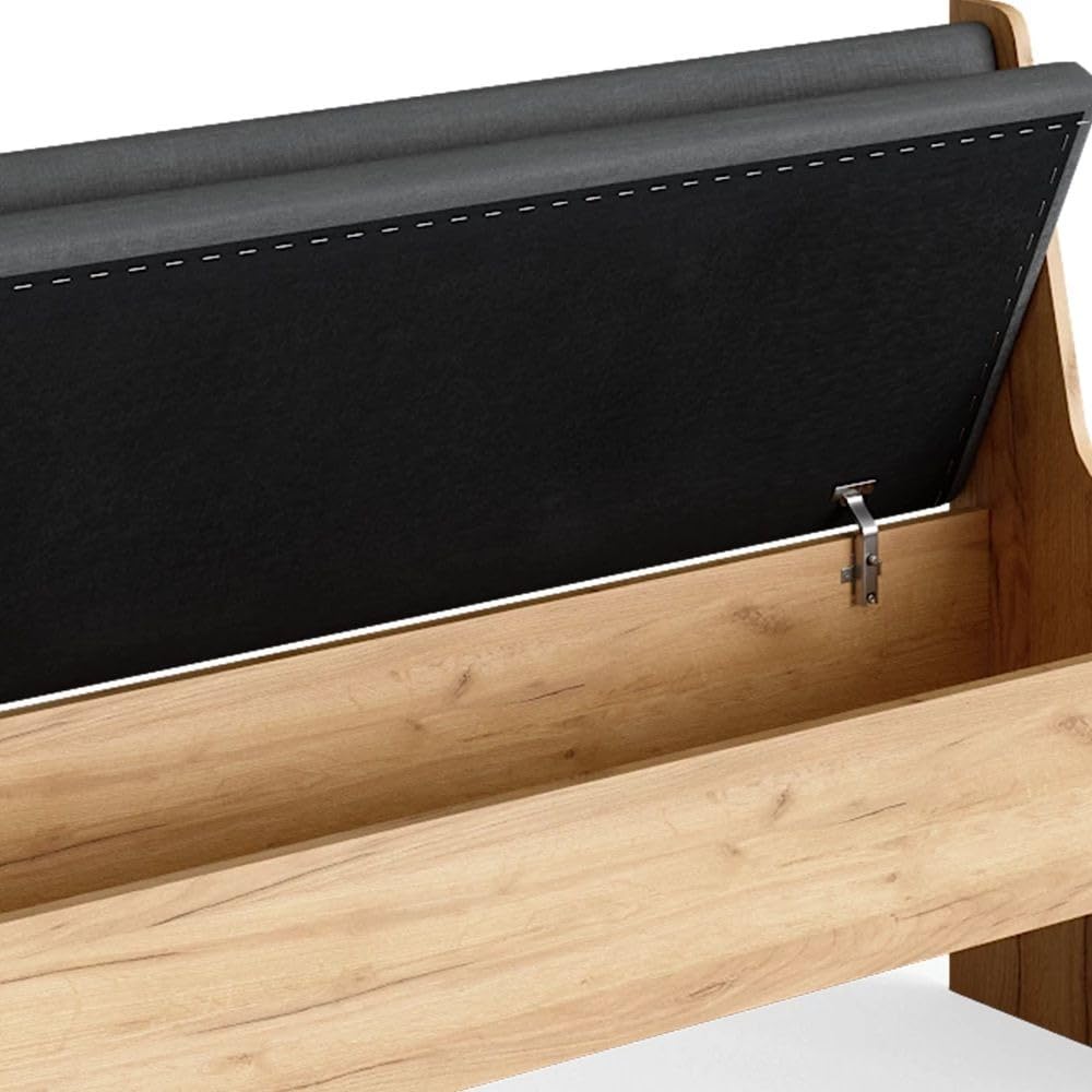 Eckbank Esszimmer Eiche 136 cm – Robuste und langlebige Küchenbank mit Rückenlehne, stabile Sitzbank für Familie & Alltag, hochwertige Verarbeitung, Essecke Design in Eiche & Anthrazit