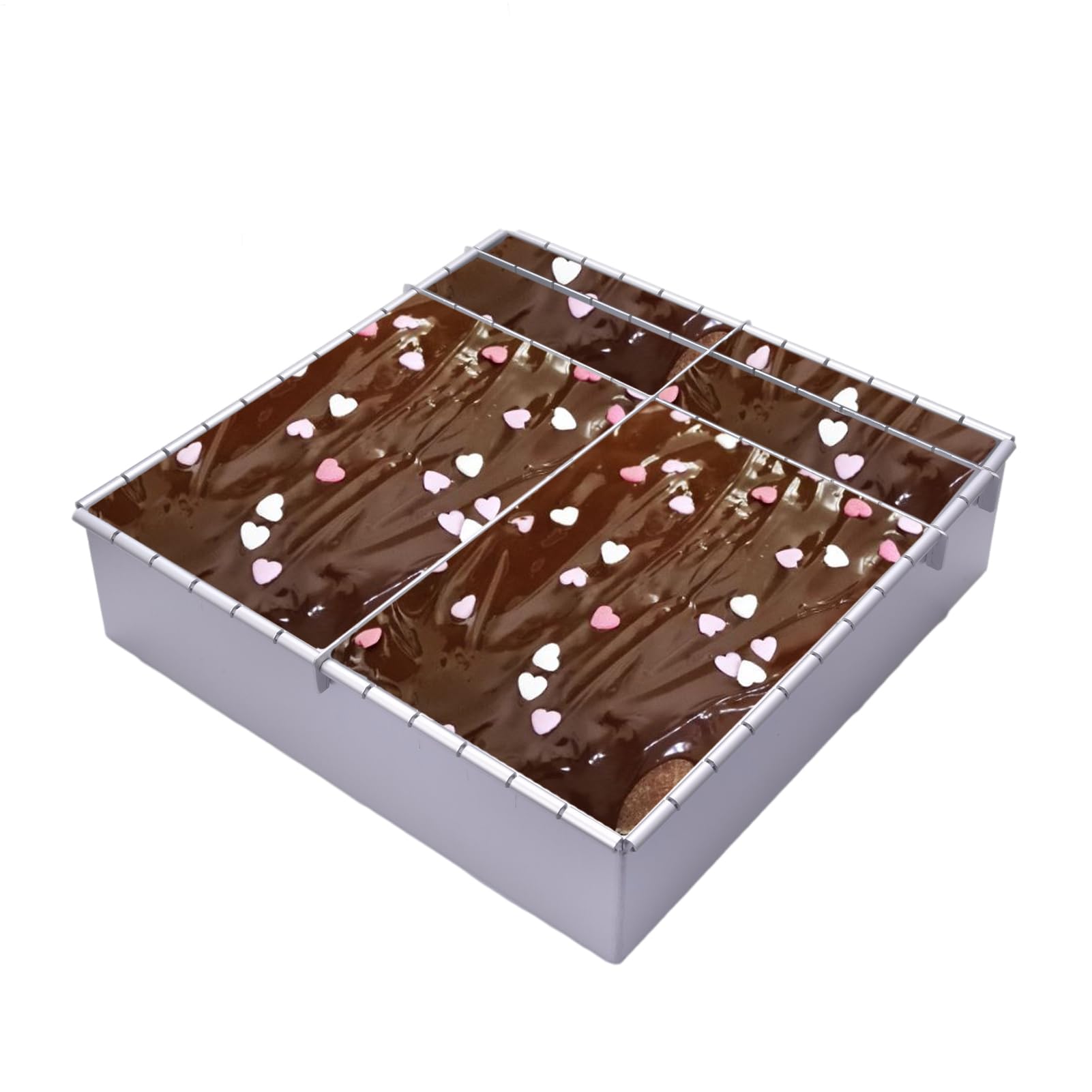 Stampo regolabile per torte da 12 pollici, metallo resistente al calore | superficie facile da pulire, di separazione versatile | per torte battenberrg, preparazione di dessert