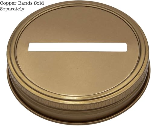 Miniatura 3 de Insertos de tapa de banco de monedas de cobre para tarros de masón, bola, conservas (paquete de 10, boca ancha)