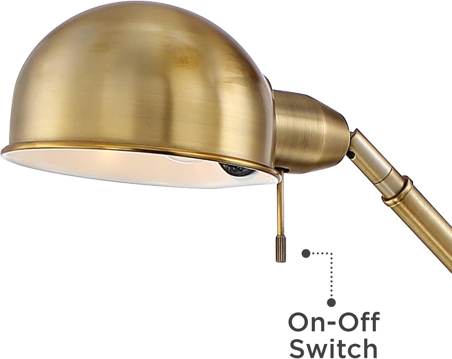 360 Lighting Dawson Traditional Farmhouse Task Pharmacy Light Floor Lamp Standing 55" Tall Antique Brass Metal Adjustable Balance Boom Arm Gold Shade Decor for Living Room Reading House Bedroom