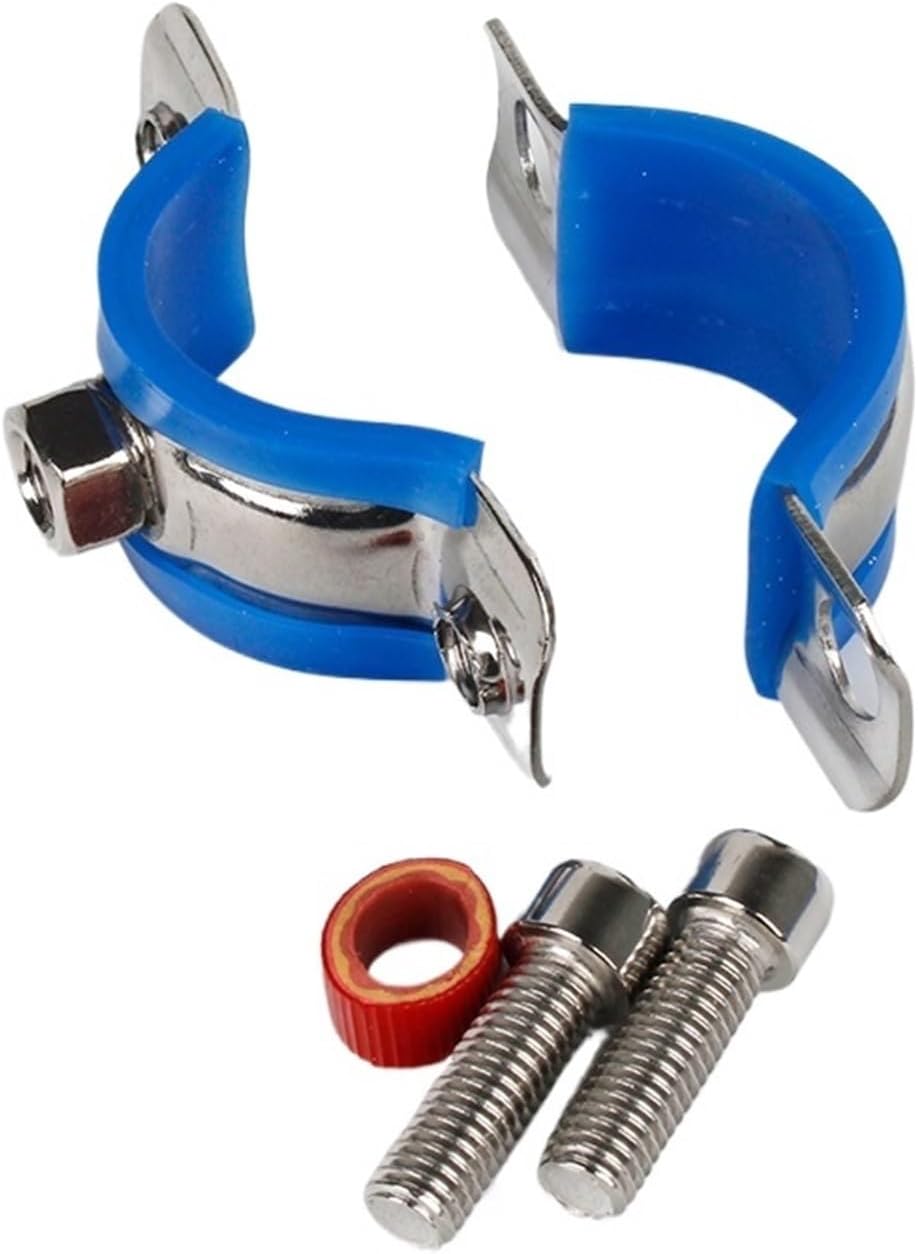 Ceiling Mount Pipe Support with Blue Case M8x1.25mm Female Fit 19-108mm OD Tube 304 Stainless Steel Pipe Hanger Bracket Clamp Suppoert Clip Homebrew(White,Fit 51-57mm OD Tube)