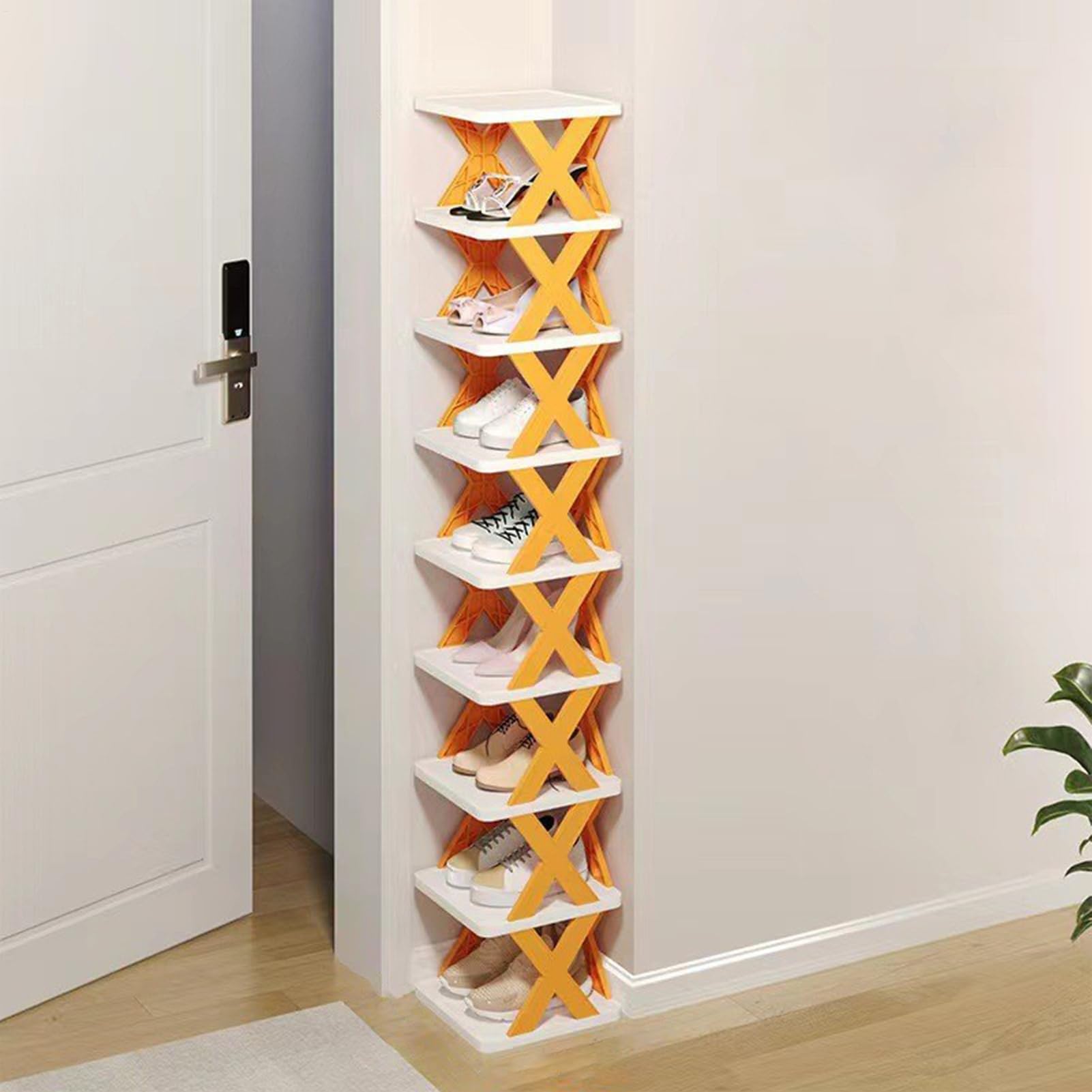 Vertikaler Schuhständer - Schuhregale | 9 Story Shoe Rack | Multi funktionaler vertikaler Organizer, tragbare Klappregale Kein Baugruppen -Slipper -Organisator für Badezimmer Eingangseingang kleine Wo
