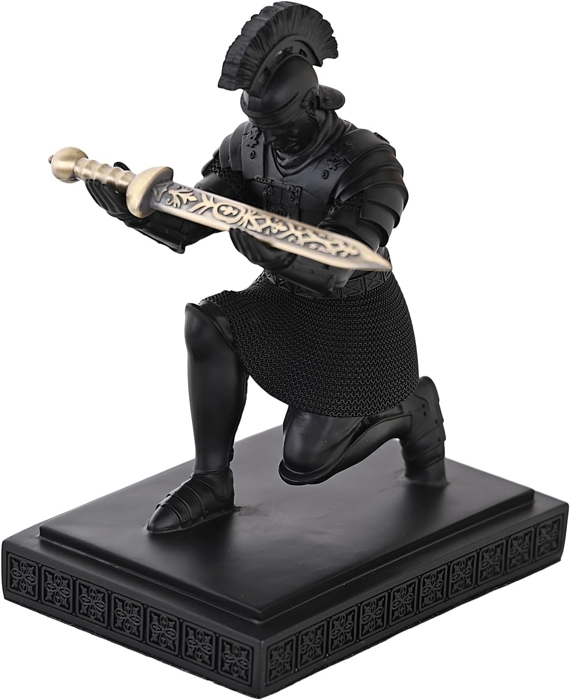 Roman Praetorian Warrior Knight Pen Holder Desk Ornament Black image 2