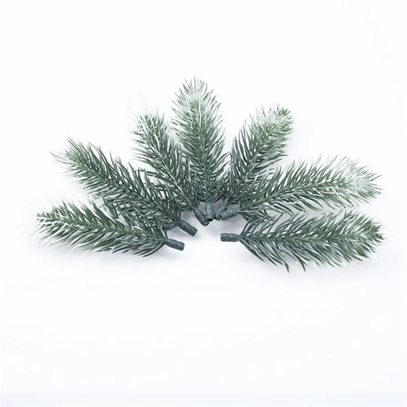 Tannenzweige KüNstlich Wie Echt 100 stücke Künstliche Pflanzen Kunststoff Kiefer Nadel Schneeflocke Weihnachten Kranz Material Hochzeit Dekorative Blumen Kränze Wohnkultur(Color 3)