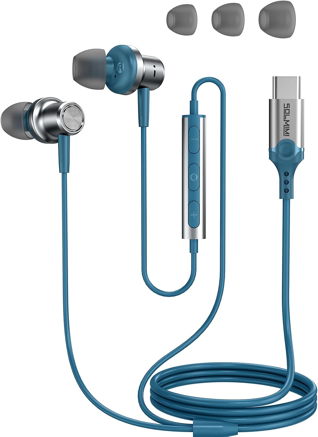 USB C Headphones Corded for Samsung S22 S21 Ultra S20 S23 Fe,iPhone 15 Pro Max Plus, Noise Cancelling USB Type C Earbuds Earphone with Mic Volume Control Bass Stereo for Music Game Chat - Amazon product rated Grade A