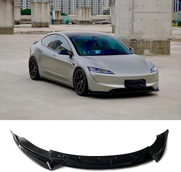 Front Bumper Lip Splitter for 2024-2025 Tesla Model 3 Gloss Black