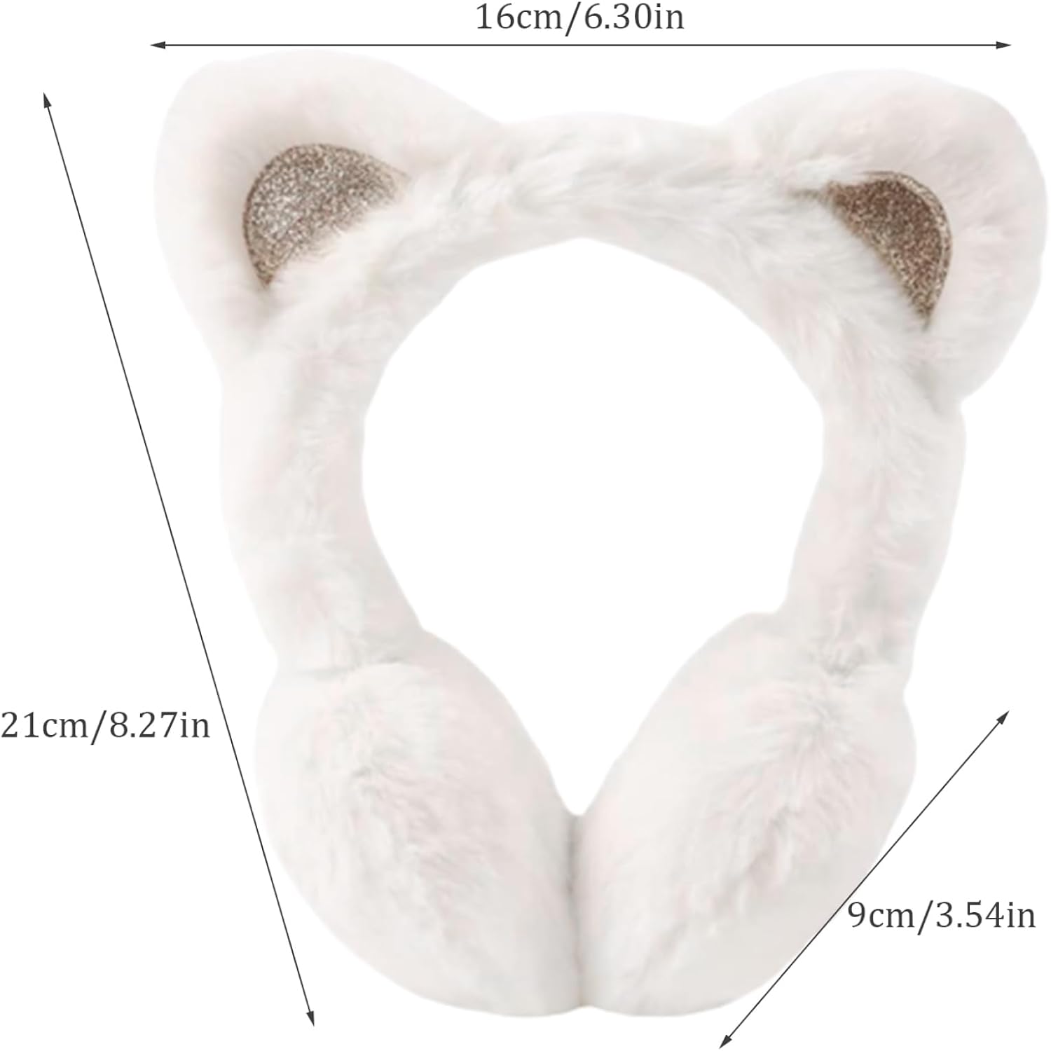 Baby Ear Muffs Cute Cat Winter Ear Muffs for Toddler Aged 2-6 Elastic Earmuff Plush Warmers with Cat Ears