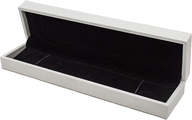 TRIXES White Jewellery Storage Boxes - Gift Box for Presents - Use for a Wedding, Christmas & Valentines  Display your Best Necklace, Ring, Watch, Bracelet, Earrings, Cufflinks  Velvet Lining