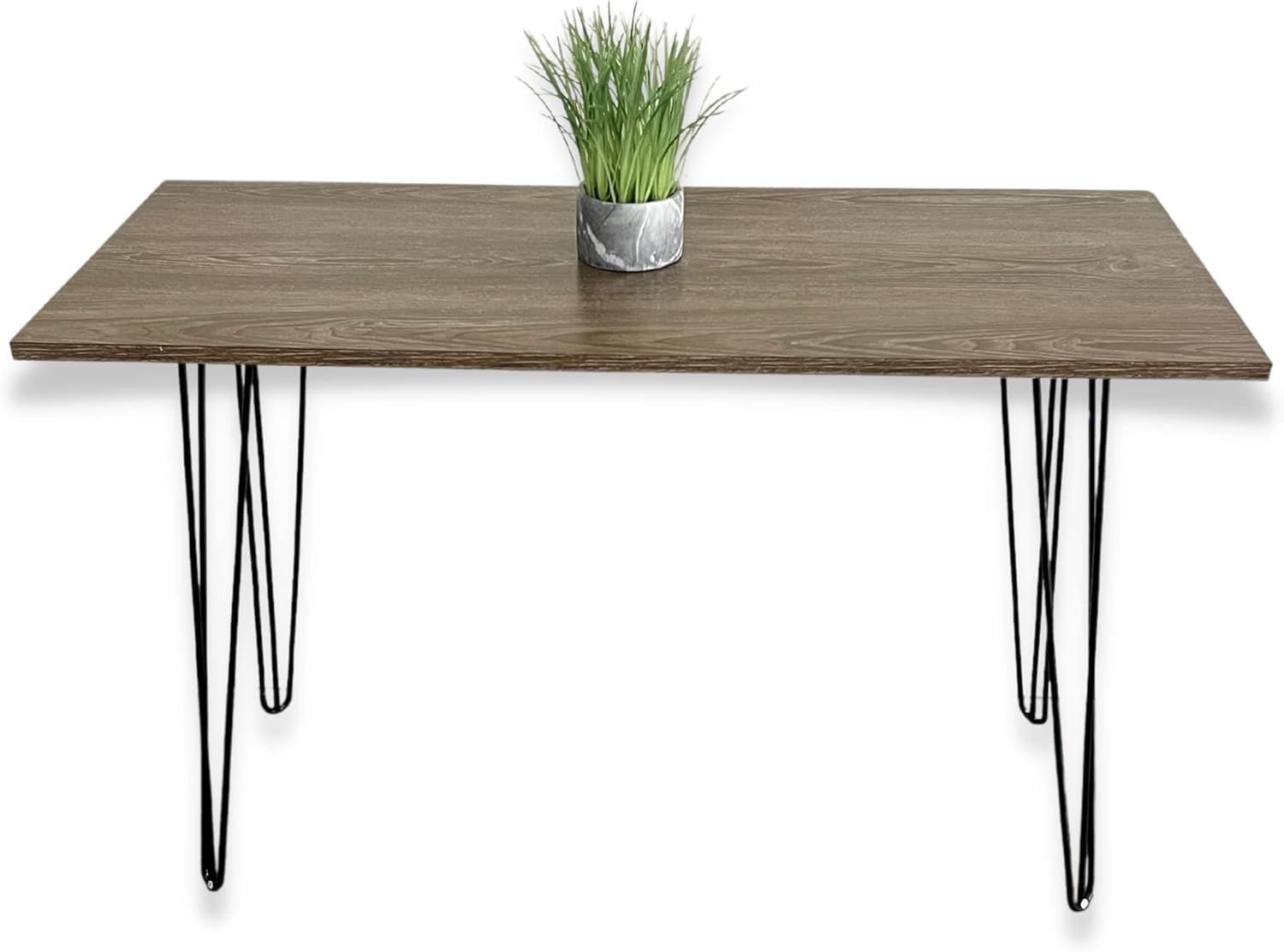 Home Office Desk Retro Black Hairpin Legs, 43" Gray Oak Wood Writing Table, Wooden Computer Desk Small, Student Table Hairpin, Grey Study Desk (Gray Wood)