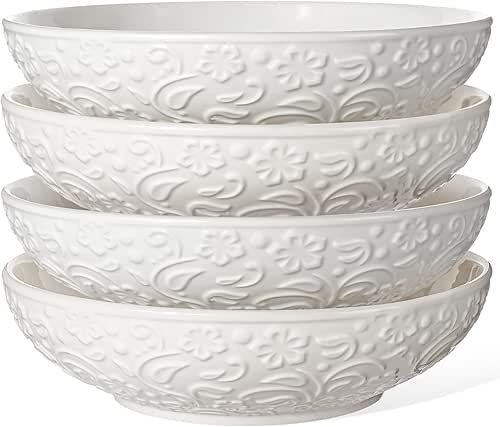Artena Pasta Bowls 32oz, Ceramic Large Salad Bowls 8 inch,
