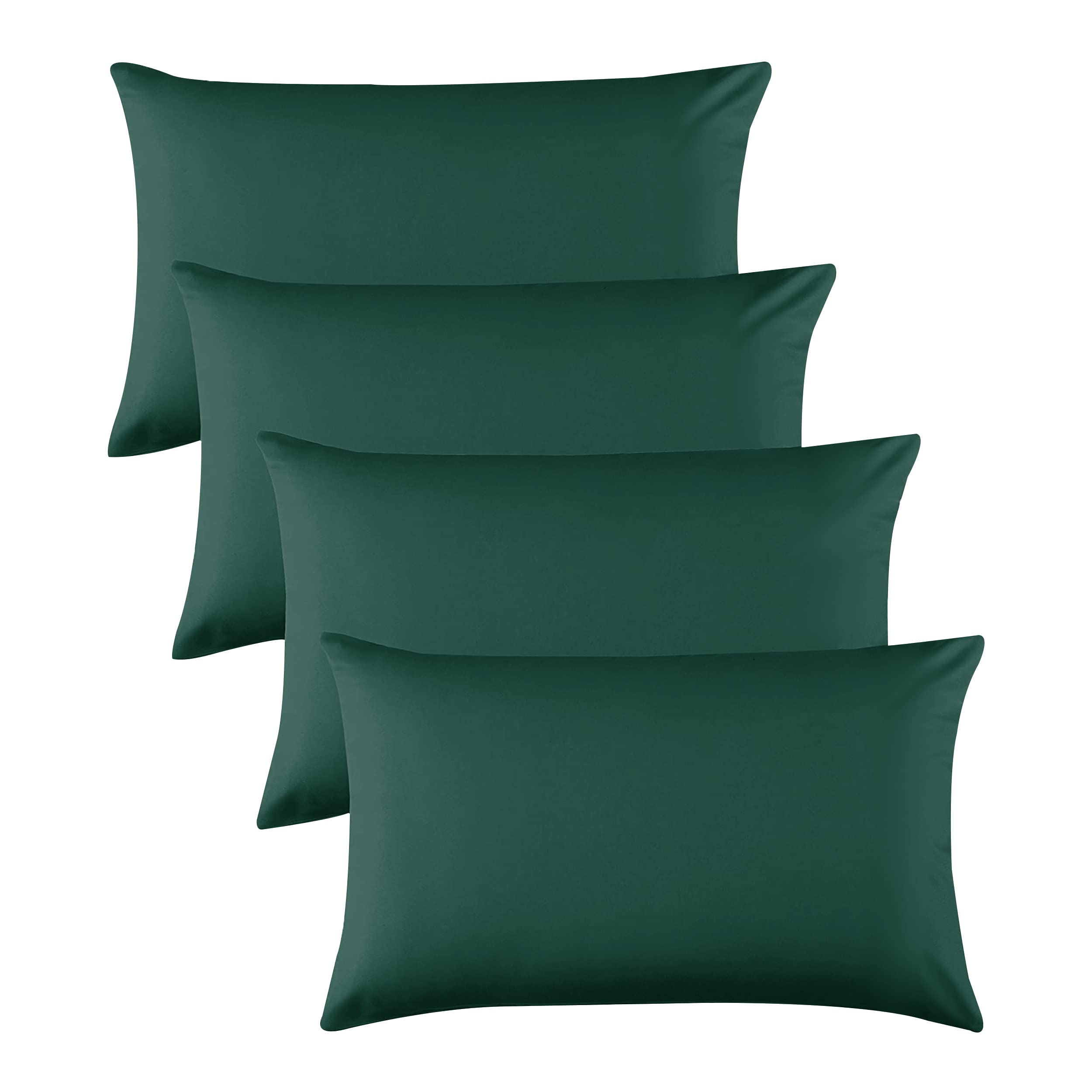 Hafaa 4 Pack Pillowcases – Easy Care Soft Brushed Microfiber Emerald Pillow cases - Wrinkle, Fade, Stain Resistant with Envelope Closure Bed Pillow Covers Protectors, 50x75 cm — image 1