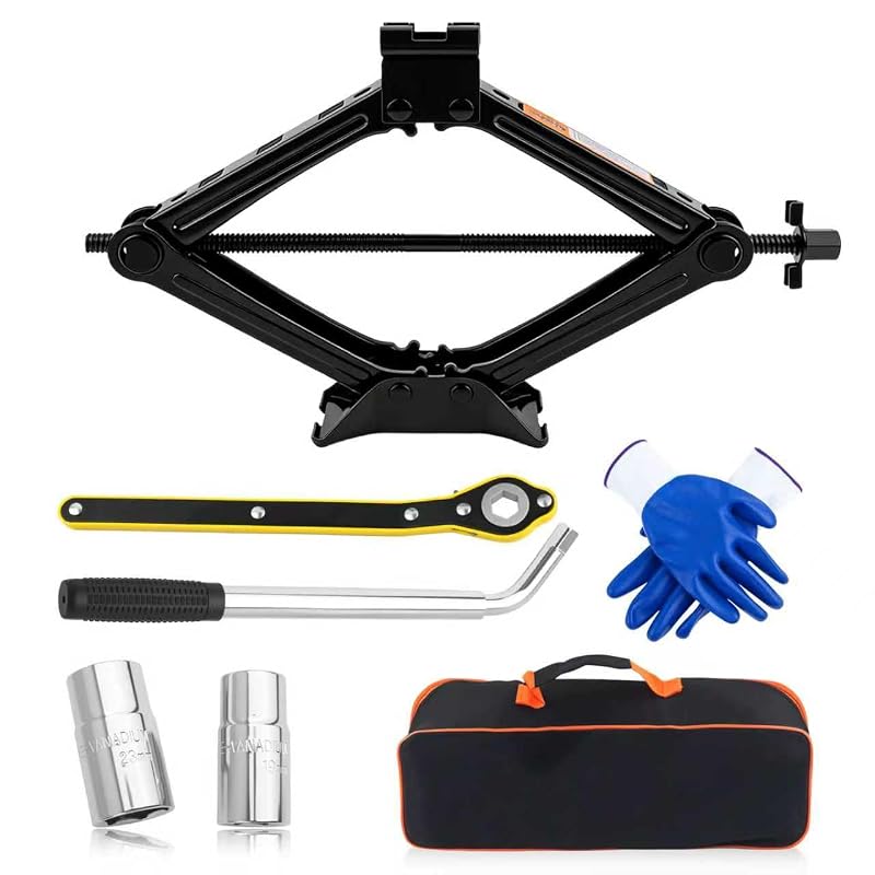 Kit de Macaco Sanfona 2 t Stacool com Chave de Roda, Soquetes e Bolsa
